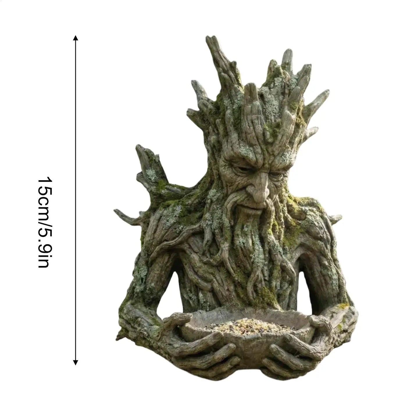 Outdoor Bird Feeder Funny Bigfoot Sculpture All-Weather Resin Feeding Station for Robins Sparrows Budgies Garden Balcony