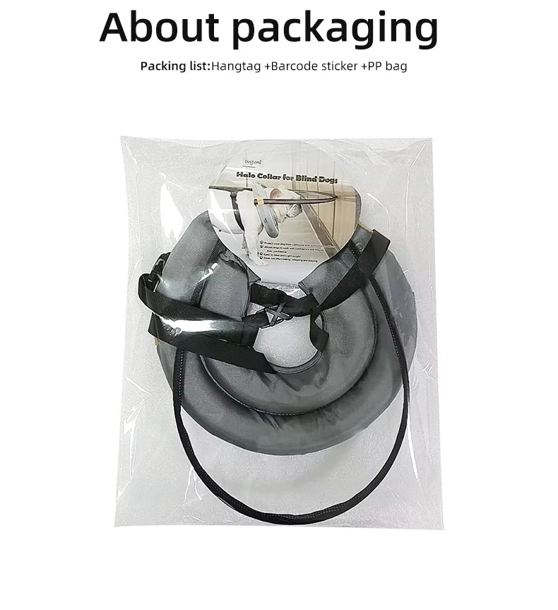 Adjustable Blind Pet Safety Halo Collar – Reflective Anti-Collision Harness for Dogs & Cats