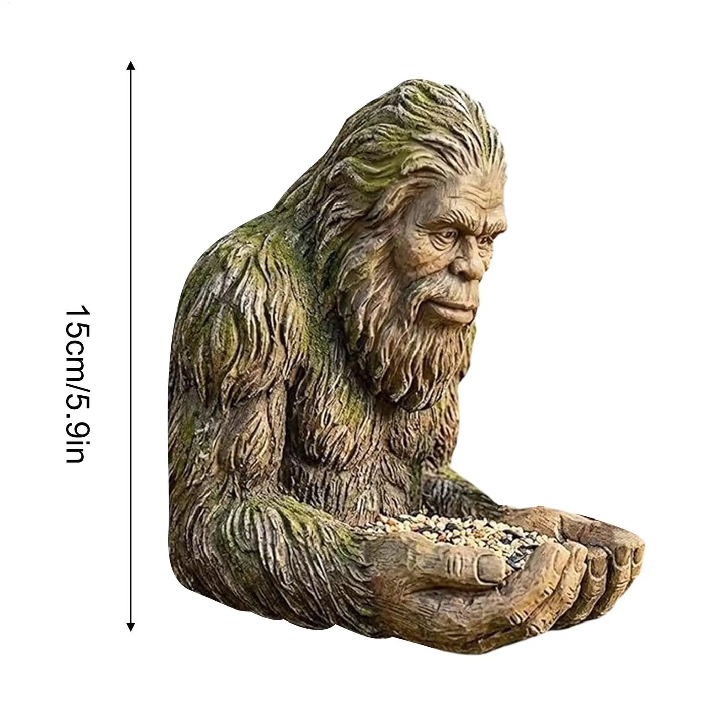 Bigfoot Bird Feeder Funny Garden Sculpture Outdoor Wall Bird Feeding Station Resin Decor