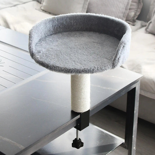 Adjustable Rotating Desk Cat Perch – Space-Saving Clamp-On Cat Hammock Bed