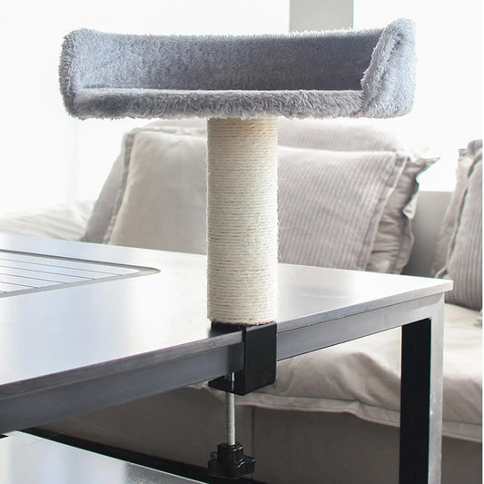 Adjustable Rotating Desk Cat Perch – Space-Saving Clamp-On Cat Hammock Bed