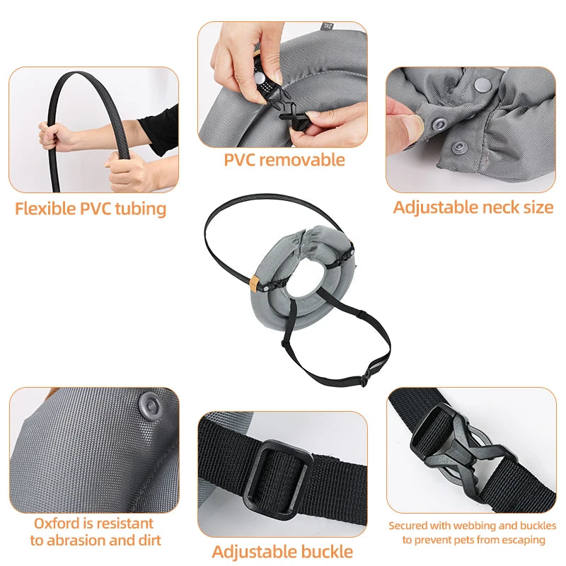 Adjustable Blind Pet Safety Halo Collar – Reflective Anti-Collision Harness for Dogs & Cats