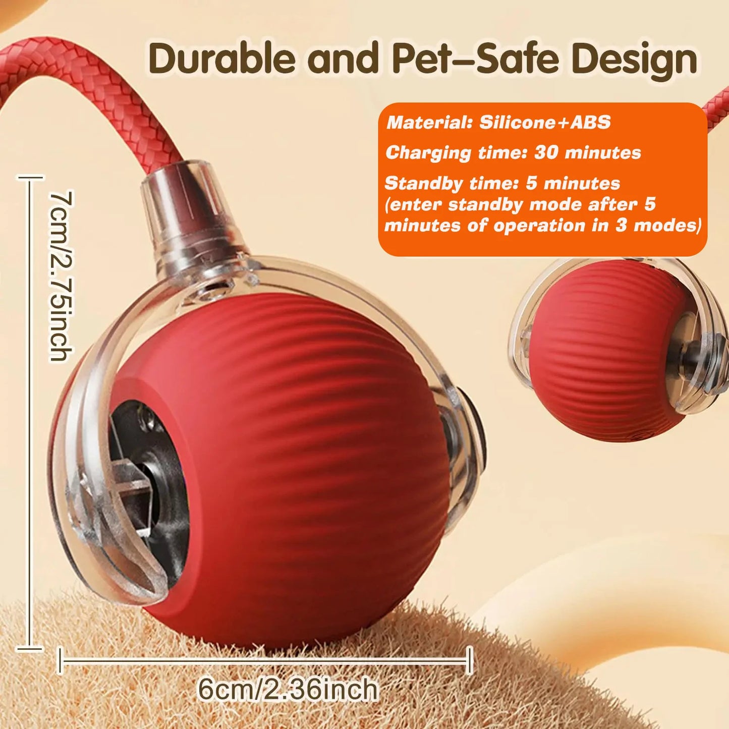 Smart Interactive Dog Ball – Automatic Rolling Rechargeable Toy for Active Dogs