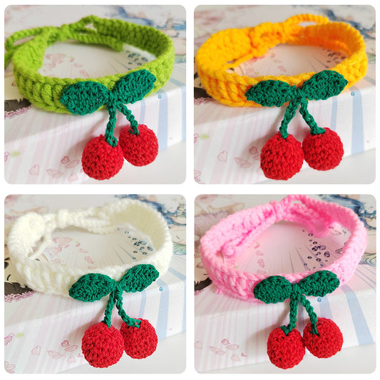 Handmade Knitted Cat Collar – Soft Wool Silent Pet Collar with Cozy Design