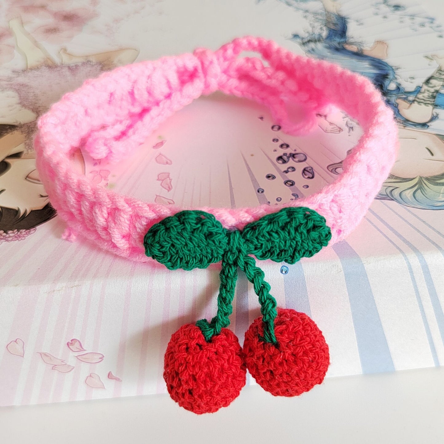 Handmade Knitted Cat Collar – Soft Wool Silent Pet Collar with Cozy Design