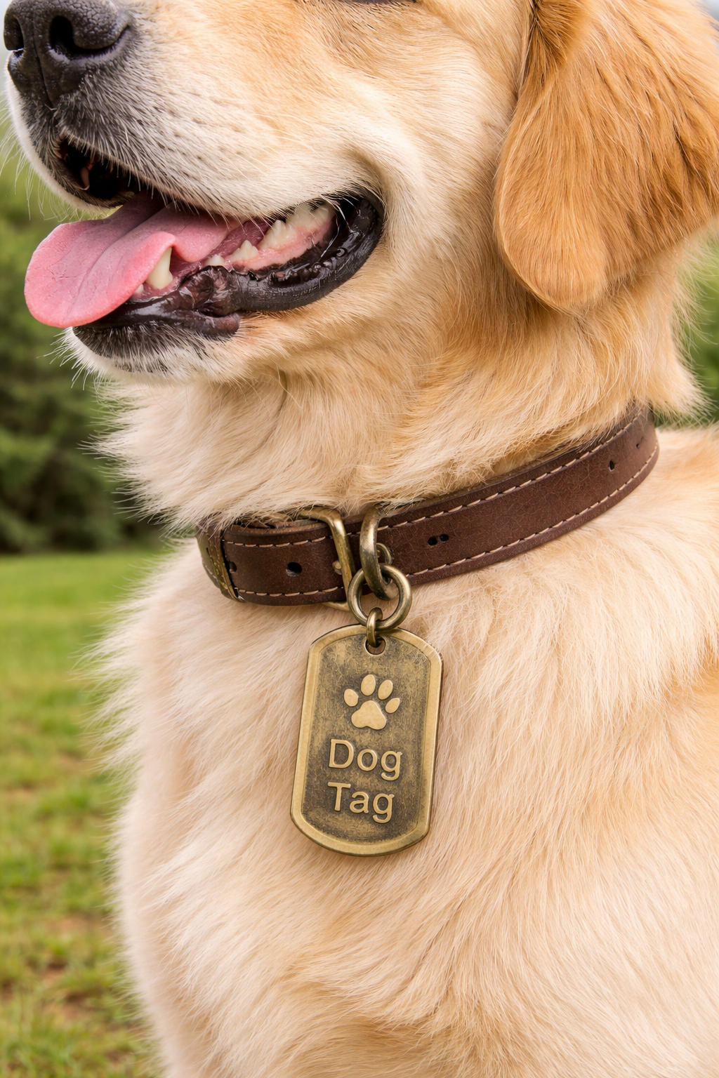 Personalised Stainless Steel Pet ID Tag – Custom Name & Contact Engraved