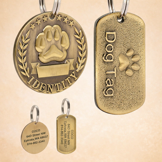 Personalised Stainless Steel Pet ID Tag – Custom Name & Contact Engraved